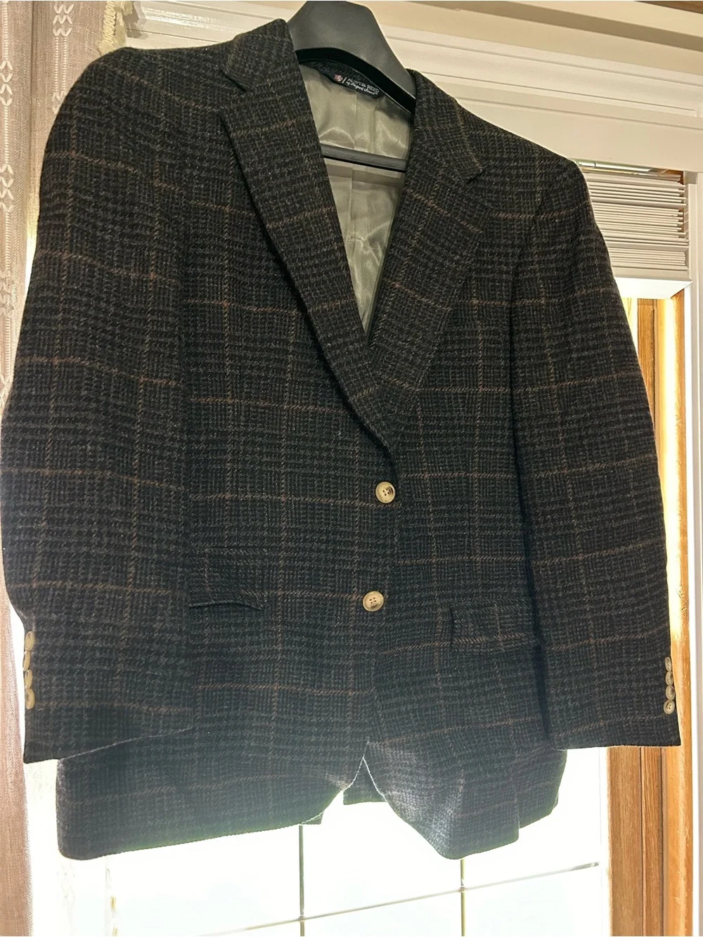 Austin Reed Brown Plaid Wool Sport Coat